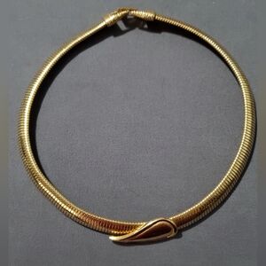 Gold Tone, Designer Stamped, Statement Necklace